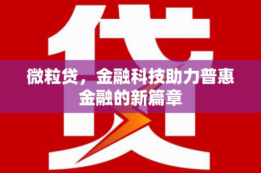 溪口微粒贷，金融科技助力普惠金融的新篇章