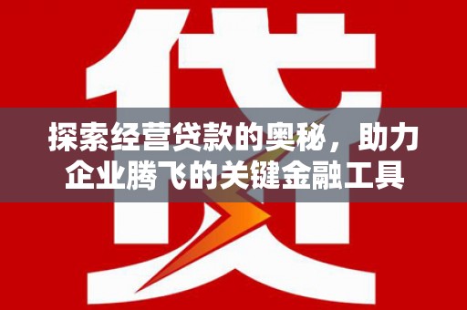 秀山探索经营贷款的奥秘，助力企业腾飞的关键金融工具