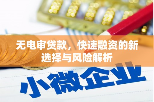 中坜无电审贷款，快速融资的新选择与风险解析