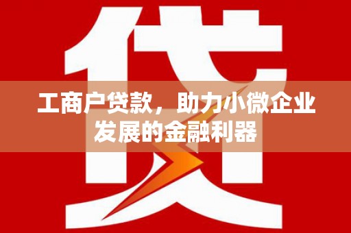凤城工商户贷款，助力小微企业发展的金融利器
