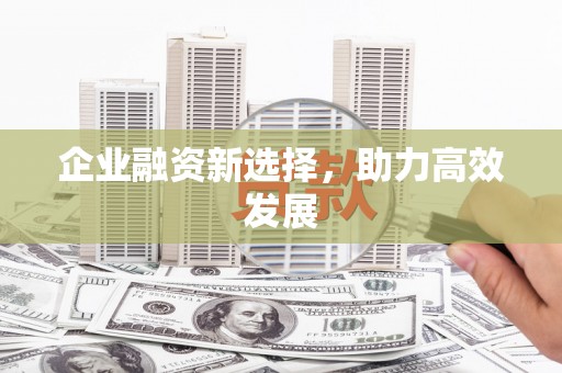 沐川企业融资新选择，助力高效发展